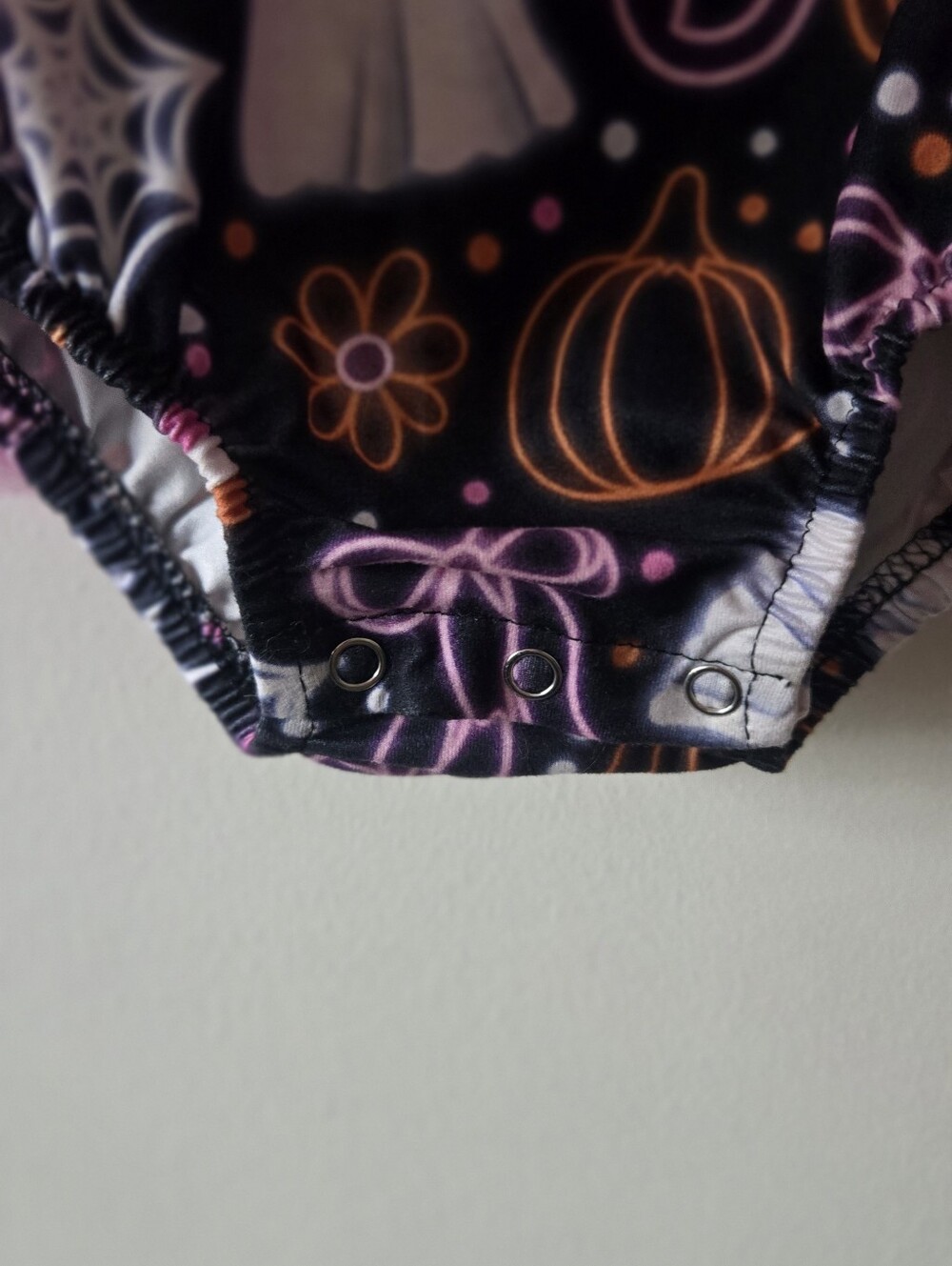 Girls Halloween Ghost & Pumpkin Tutu Bodysuit - Pink and Black - Picture 2 of 4